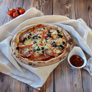 pizza boiereasca cu ingrediente bogate si blat crocant restaurant la ponton falticeni